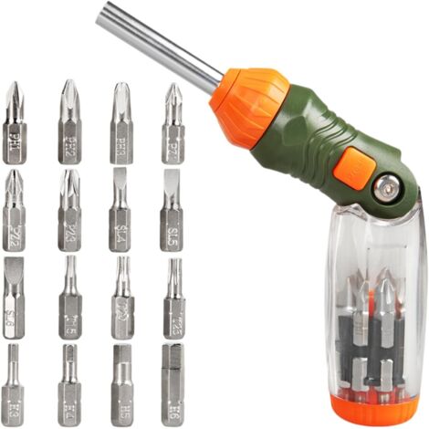 Tournevis à cliquet, jeu de tournevis, Ensemble de tournevis à cliquet portable, Outils multifonctionnels à cliquet pour l'électricien artisanat à la main Flathead Extension (1/5)
