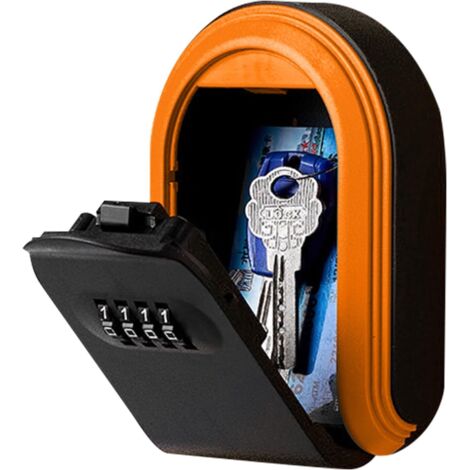 Boîte de rangement pour clés, cache-clés à combinaison sécurisé – Boîte à clé robuste à combinaison de mot de passe à 4 chiffres avec haute capacité pour appartement, garage intérieur et extérieur