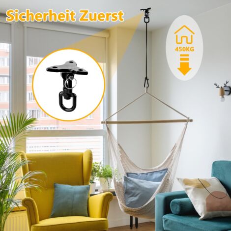 Crochet Plafond Lourds 450Kg - Crochet Suspension 360° Acier Inoxydable Pour Balançoire, Hamac, Sac De Frappe
