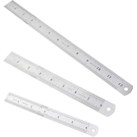 Double Riglet 3 Pcs Réglet en Inox Double Face Reglet Metallique Precision 15cm 20cm ...