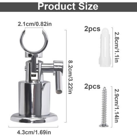 Support Mural Pommeau De Douche Inox – Fixation Murale élégante Et étanche – Facile à Installer – Pour Salle De Bain, Hôtel, Maison