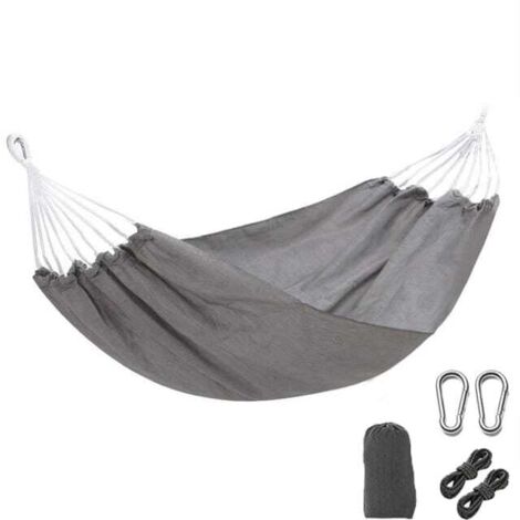 Hamac Double Extérieur - Gris - Capacité 475 Lbs - Sans Support