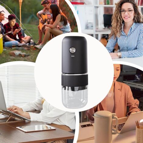 Moulin à Café Portable LEBURRY – Moulin Expresso Rechargeable Avec Fraise En Acier Inoxydable, 38 Réglages, Noir