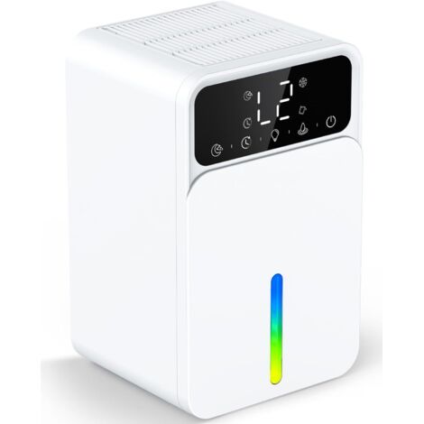 Déshumidificateur D'Air Électrique Portable 2 Niveaux - 1500 Ml Silencieux Minuterie 12h Écran LCD