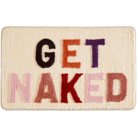 Tapis de Salle de Bain Beige Multicolore Antidérapant Lavable Amusant Doux en Microfibre Absorbant 50x80cm (1/5)