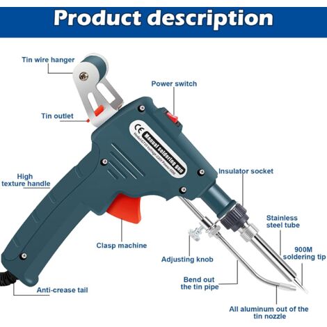 HYEDHGD Aspirateur D'étain à Souder électrique, Outil De Retrait Automatique D'étain à Souder Portable 30 W, Pompe à Dessouder For La Réparation De Retrait