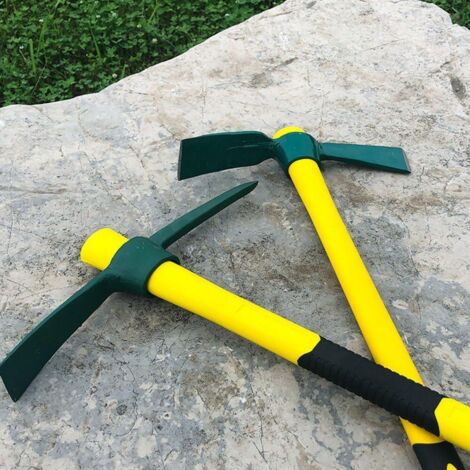 HiyyFloy Pioche De Jardin 15 Pouces - Houe Forgée Avec Poignée Fibre De Verre, Idéale Pour Désherbage Et Creusage