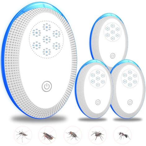Répulsif à Ultrasons Anti Nuisibles - 4 Appareils, Plug-in - Contre Souris, Moustiques, Cafards, Araignées - 6