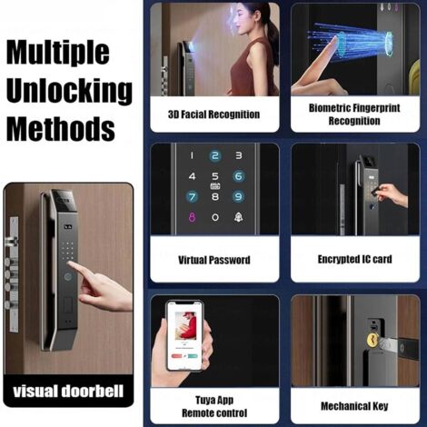 Serrure De Porte Intelligente Samsung SHP-DP960 Plus – Zigbang, Pousser-tirer, Clé RF Incluse