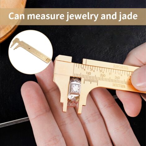 Lot 2 Mini Pieds à Coulisse Laiton 100 Mm Double Échelle - Vernier Analogique Vintage Bijoux & Précision