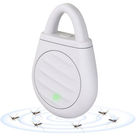 Répulsif électronique à ultrasons pour moustiques Rechargeable Dispositif automatique de contrôle des moustiques Pendentif anti-moustique pour enfants Adultes Camping en plein air