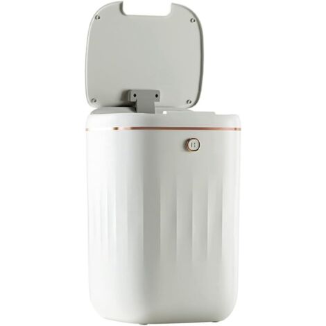 Poubelle électrique intelligente 20 L, étanche, à induction automatique, pour cuisine, salle de bain, toilettes, blanche (1/5)