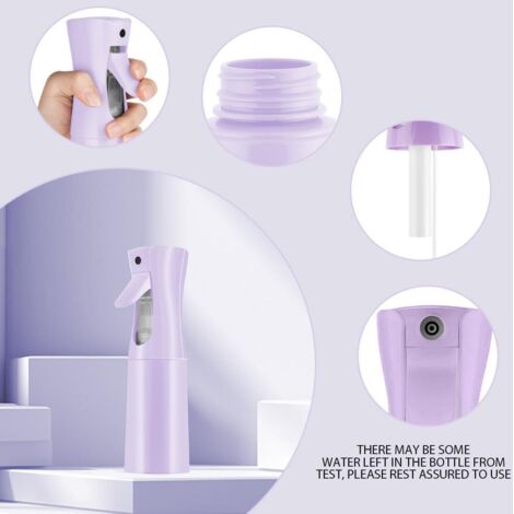 HOTUT Vaporisateur Cheveux 200ML, Flacon Pulvérisateur Continu Ultra Fin, Bouteille Vide de Spray Réutilisable pour Coiffeurs, Alcool, Plantes et Soin du Visage, Salon, Jardinage (Transparent