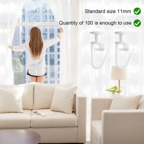 RXKFIGX 100 Pcs Glisseurs De Rideau En Plastique Blanc - Coulissants Silencieux Pour Rail Rideau