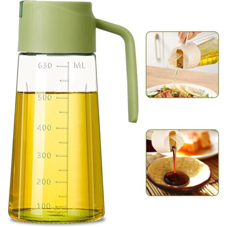 Distributeur automatique d'huile d'olive, distributeur de vinaigre d'huile de 21oz, récipient de sauce étanche pour la cuisine, distributeur d'huile idéal pour la cuisine, bouteille d'huile en verre d (1/5)