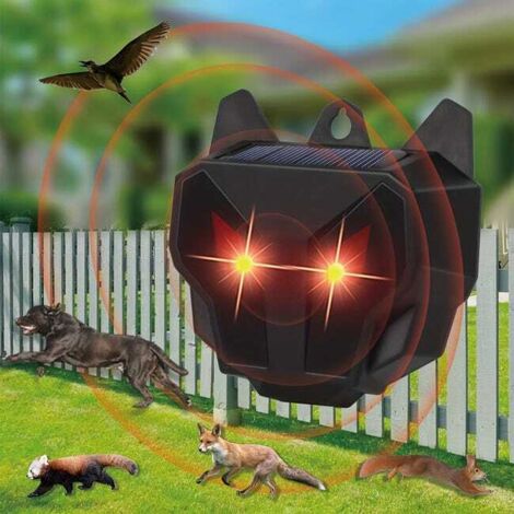 Lampe solaire de contrôle des prédateurs – Répulsif pour animaux – Dissuasion des renards pour les jardins – Dispositifs répulsifs pour les cerfs