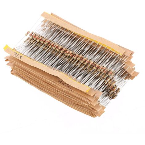 1500PCS 1/4W Watt 1% Résistances de Film de Carbone Assorties Kit Valeurs 56 (1 ohm  10M ohm) (1/5)