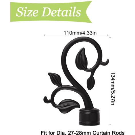 Embouts Décoratifs Pour Tringle à Rideaux - Lot De 2, Blanc, Pour Tringle De 26-28 Mm De Diamètre - 6
