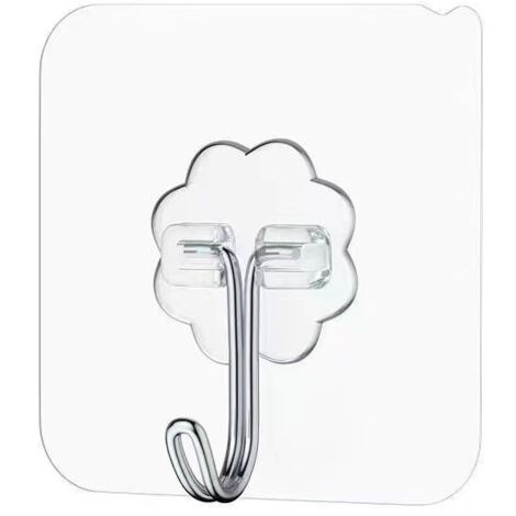 Crochet Adhésif 15kg(Max) Transparent Autocollants Crochet Murale Porte Serviette Pour Accroche Salle de Bain,Cuisine,Plafond,Accrocher,(20 Pièces) (1/5)