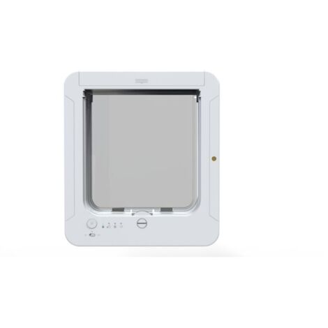 Chatière à puce électronique – Accès sélectif pour chats – 4 modes de contrôle – Installation facile sur mur, porte ou fenêtre – Cadre 25,9 x 29,9 cm