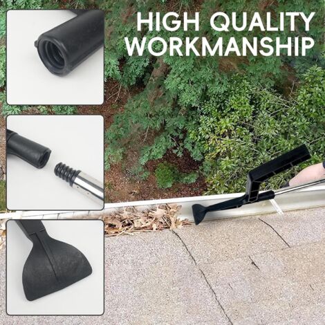 Outil de nettoyage de gouttière avec manche extensible - Grattoir pour enlever l