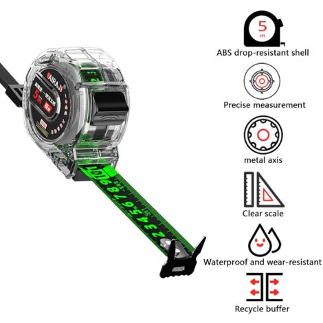 Mètres À Ruban 5m 25mm Fluorescent Ruban À Mesurer