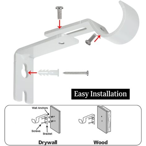 Kit Complet Rail De Rideau Swish Sologlyde – 8 Supports, 2 Butées, 24 Crochets Blancs
