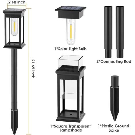 Lampes Solaires Extérieur Jardin 1 pièces Solaire de Jardin Décoration Lampes de Solaires pour Balcon,Terrasse,Chemin,Pelouse,Extérieur (Blanc Chaud) (1/5)