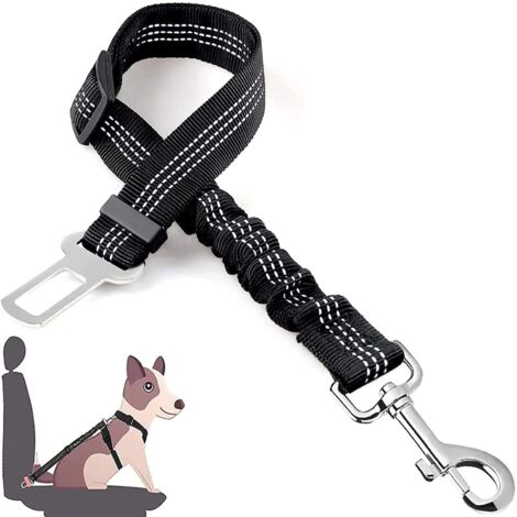 Ceinture de sécurité universelle pour chien, ceinture de sécurité durable, résistante aux déchirures, réglable, en nylon noir, pour tous les chats et chiens
