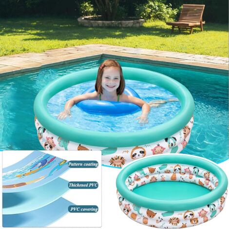 SLOOSH Rond Piscine Gonflable pour Enfants, 81 x 81 x 22 cm, pour Enfants et Tout-Petits, Piscine Gonflable Bebe avec balles pour bébés, Jeux Aquatiques Portables d'intérieur et d'extérieur (Bleu