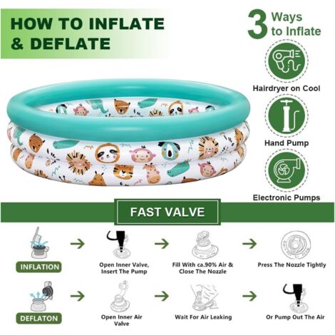 GAESHOW Piscine Gonflable Ronde Pour Enfants 60 X 25 Cm - Pataugeoire Portable PVC Pour Bébé