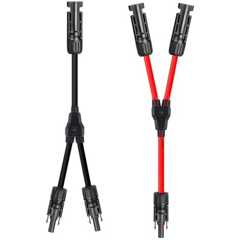 Câble Y 6 mm² pour panneau solaire, 1 paire, 1 à 2 branches, connecteur Y, câble pour panneau solaire MMF+FFM (1/5)