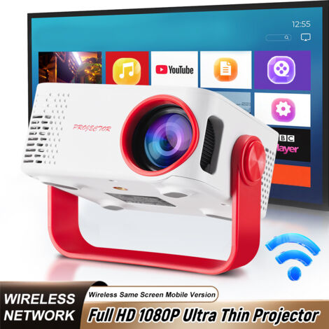 App integree] Mini Vidéoprojecteur Supporte 4K 1080P 2026 Upgraded AutoFocus & Keystone, Projecteur Correction 360 Rotation avec WiFi 6 etBluetooth 5.4 projecteur avec HDMI/TV Stick/USB/ - Gris