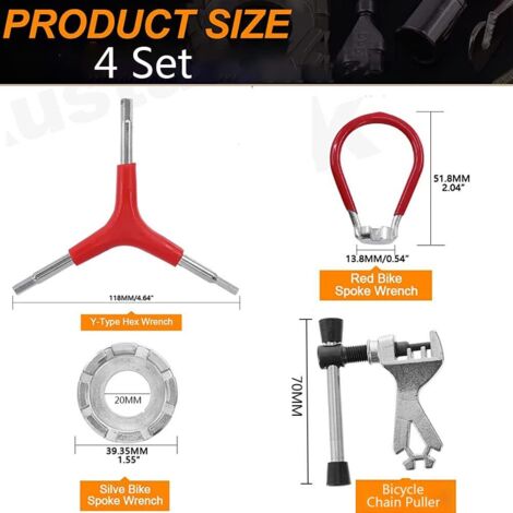 ini-outil de réparation rayon vélo, Clé à rayons, centre de roue