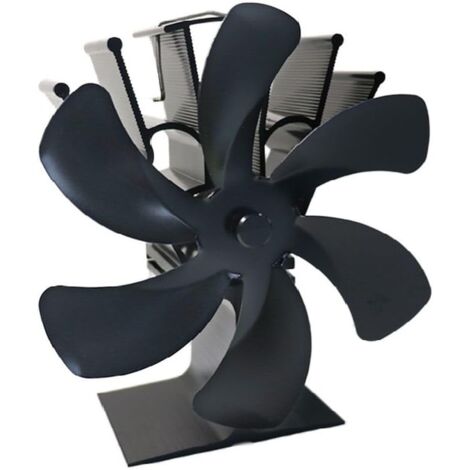 Ventilateur poêle à bois 6 pales silencieux – Aluminium anodisé – Protection contre la surchauffe – Volume d'air 180-210 – Température 60-350°C (1/5)