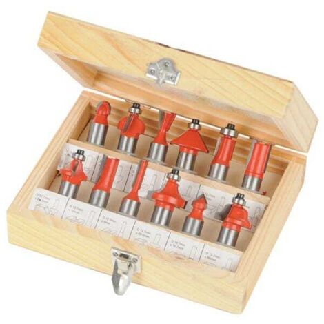 Coffret de 12 fraises à défoncer TCT 1/2" - 1/2" (1/5)