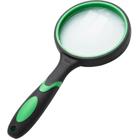 Zorplex Loupe De Poche 10x – Double Lot Avec Lentille En Verre De 80mm, Poignée Antidérapante – Pour Lecture, Bricolage, Observation