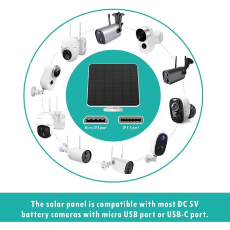 Atyhao panneau solaire pour caméra de sécurité Panneau solaire 4W 5V Atyhao panneau solaire pour caméra de sécurité Panneau solaire 4W 5V