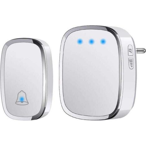 Sonnette Sans Fil Extérieure étanche IP44 300 Mètres – Carillon Blendura Blanc