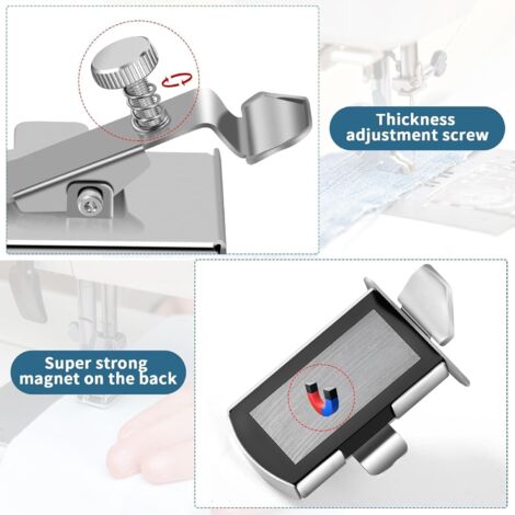 Guide De Couture Magnétique Uxreoib - 3 Pièces - Pour Machine à Coudre - Précision Et Ourlets
