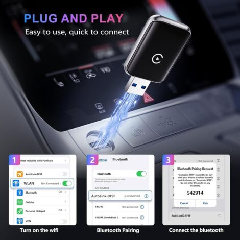 Adaptateur CarPlay sans Fil pour Toyota Probox Mirai Crown Convertit