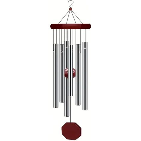 Carillon, 70 cm Carillon à Vent Musical de Jardin, Carillon à Vent de Jardin, 6 Tube Aluminium Carillon a Vent, Carillons éoliens en Métal, Bells éolien Cloches pour Extérieur, Pour Jardin, Véranda (1/5)