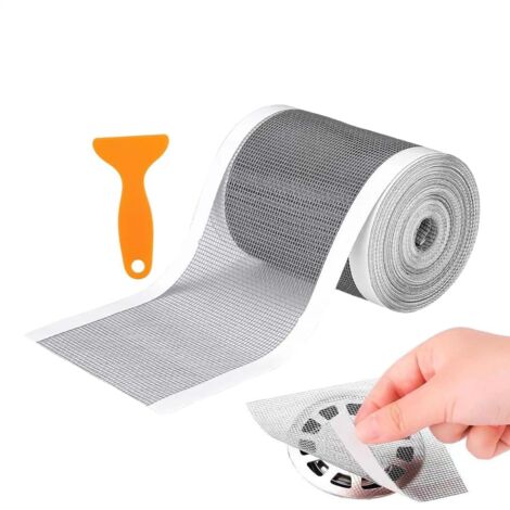 Capteur de Cheveux pour Canalisation de Douche - Grille Anti Cheveux pour Canalisation Douche Filtre Autoadhésif pour Sol de Salle de Bain et Lavabo - Hôtel Buanderie Plancher Salle-12cm10m