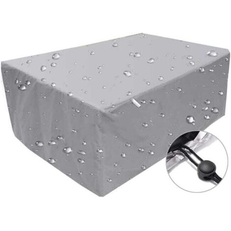 Housse de mobilier d'extérieur, bâche imperméable coupe-vent anti-UV, housse de protection en tissu Oxford 210D argent - 250x 200 x80cm (1/5)