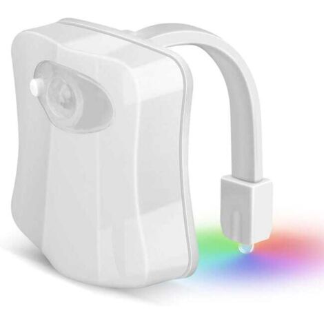 2PCS Lampe Toilette Veilleuse LED Mouvement Détecteur Eclairage WC LED,8 Couleurs Changement (1/4)
