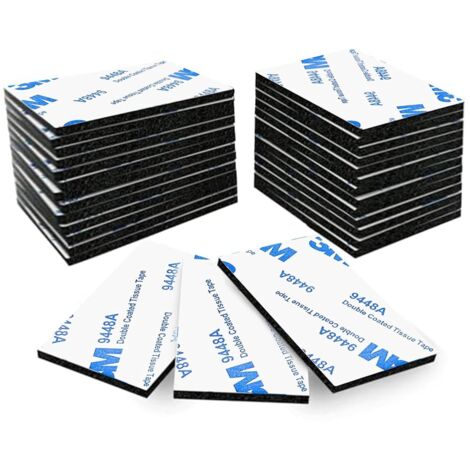 20pcs autocollants recto verso extra forts - adhésifs puissants pour la maison, la décoration et le bricolage - forte adhérence (5 cm x 3 cm x 3 mm, rectangulaire) (1/5)