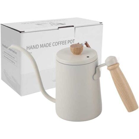 Cafetière en acier inoxydable 304 avec poignée en bois de 600 ml (1/5)