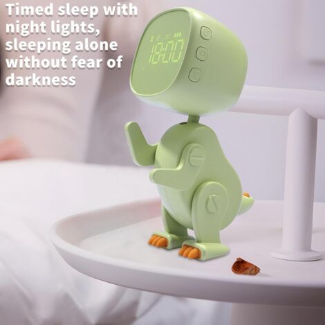 Réveil Veilleuse Pour Enfants - Horloge D'entraînement Au Sommeil Avec Capteur De Température, Design Mignon