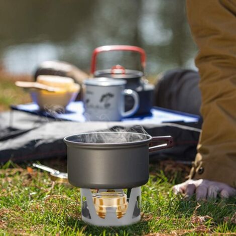 Grille Réchaud à Alcool Inox 2X(RECHAUD A ALCOOL -bruleur Portatif Pour Le Camping La Randonnee