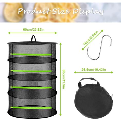 Séchoir Suspendu 4 Couches En Maille Pour Plantes Et Herbes - 59cm - Neuf